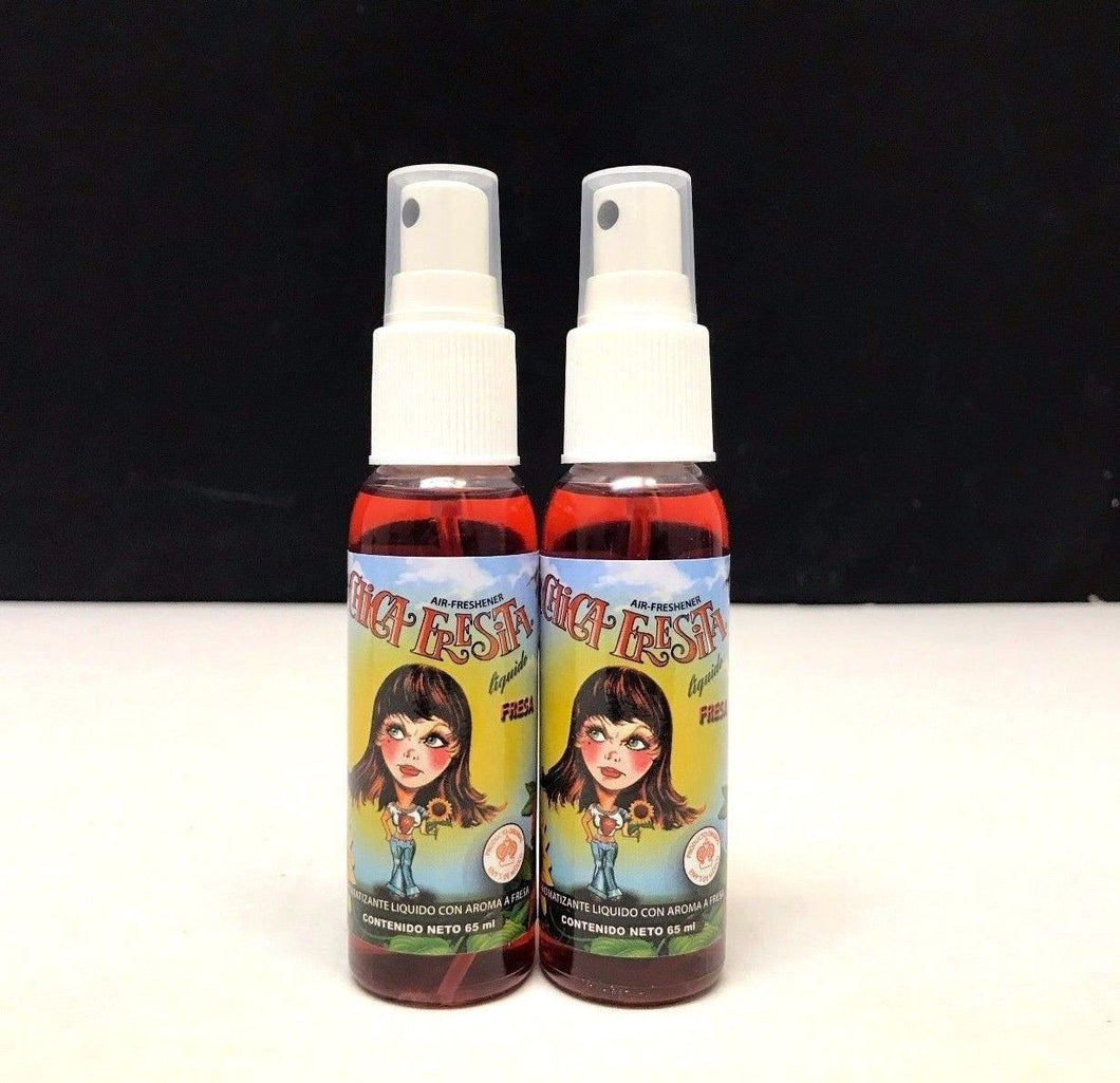 2PC LA CHICA FRESITA Air Freshener Spray Liquido/Liquid 65MI Strawberry Scent