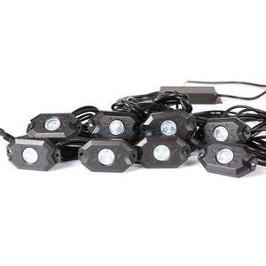 8PC RGB LED Rock Light Kit