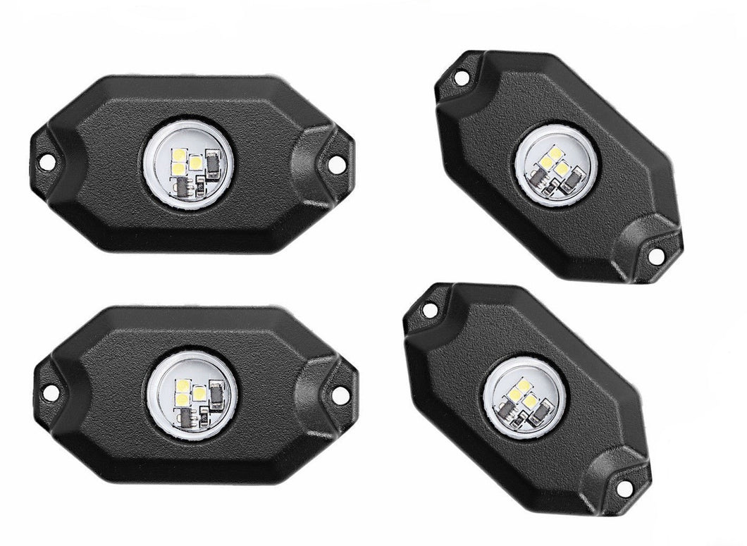 4PC White LED Rock Light Kit